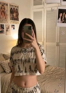 Cute Co-ord Set with Tie-up Detail Shorts