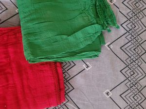 Vibrant Red &amp; Green Dupattas