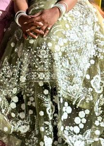 Elegant Olive Green Lehenga Choli Set