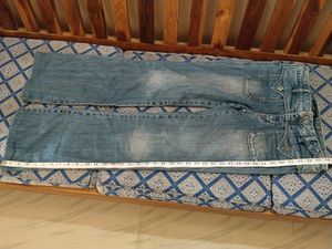 Women's Blue Vintage Denim Flare Jeans