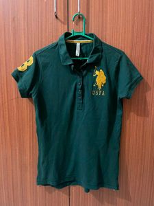 USPA Green Polo T-Shirt Women