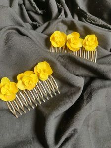 Yellow Flower Hair Combs