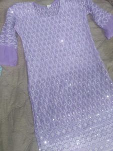Elegant Lavender Kurta with Sequins