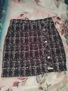 Chic Plaid  Tweed Mini Skirt