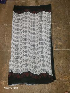 Black &amp; white floral Dupatta