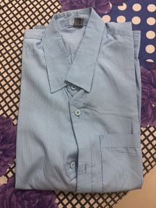 Men's Light Blue Striped Shirt