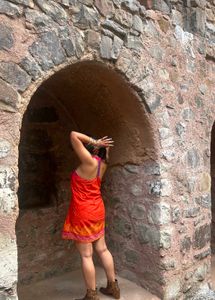 Zara Vibrant Red Ethnic Dress Y2K