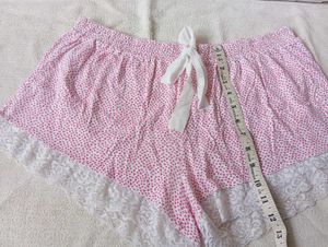 Cute Heart Print Pajama Shorts