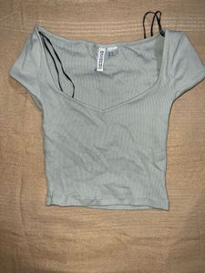 Ribbed Square Neck Crop Top