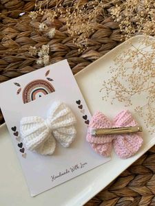 Cute Crochet Bow Hair Clips