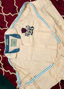 Urban Sport Patchwork Shirt – Sand Beige