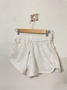 made in korea stone work Cute White Polka Dot Shor