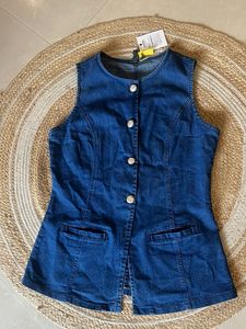 Denim Sleeveless Vest Top
