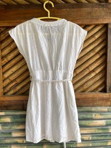 Chic White Button-Down Mini Dress