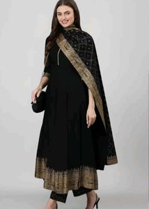 Elegant Black Kurta Set with Dupatta