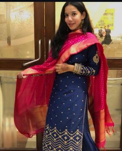 Elegant Blue &amp; Pink Kurta Set