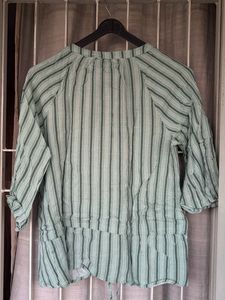 Striped Button-Up Tunic Top