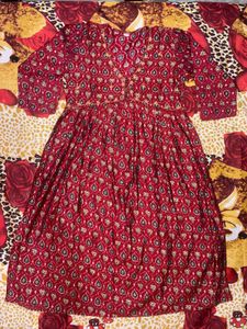 ✨Festive Special Maroon Printed Anarkali Kurta &amp; D