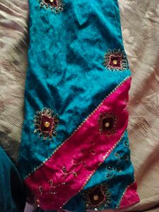 Teal &amp; Pink Embellished Dress