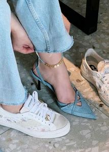 Zara Denim Slingback Heels