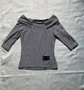 Striped Boat Neck Top