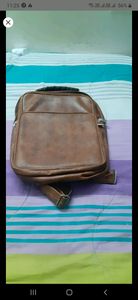 Brown leather bag