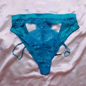 Teal Lace Cutout Panties