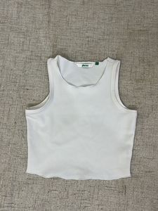 White Ribbed Tank Top