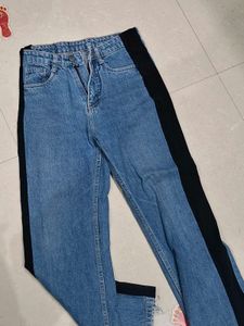 ❗SALE❗Blue Jeans with Black Side Stripe