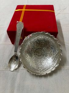 🆕 German Silver Bowl Set With Spoon-4
