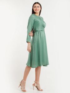 Sage Green Satin Midi Dress