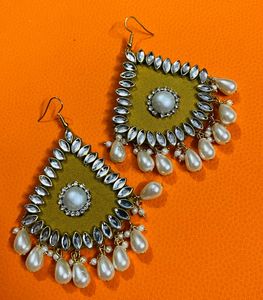 New Fabric Party Wear Fancy Have Long Earrings