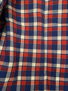 Men's Red &amp; Blue Plaid Long Sleeve Shirt