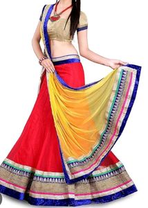 Vibrant Red & Yellow Lehenga Choli Set