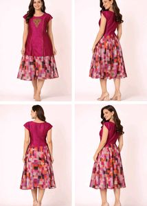 Beautiful Pink Geometric Print Ethnic Gown💗🩷