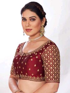 silk party wear blouse -Red and Maroon color Blous