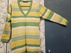 Striped V-Neck Sweater Top