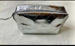 🆕Quilted Silver Pouch