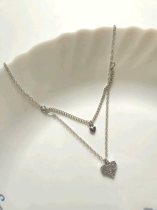 Korean Studded Heart Pendant Chain necklace