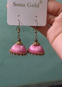Colorful Silk Thread Jhumka Earrings - Handmade