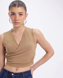 Beige Wrap Top
