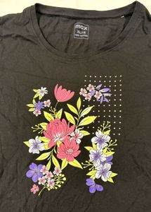 Max Black Floral Print T-Shirt