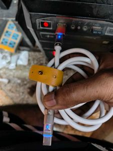White USB Type-C to Type-C Cable with Dual LED Ind