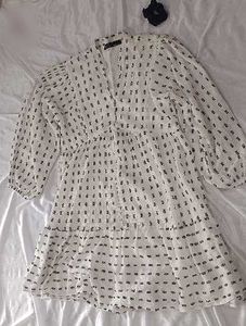 Tiered Midi Dress with Geometric Print