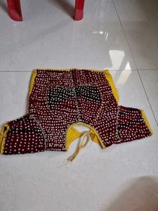 Navratri yellow maroon baby girl lehenga