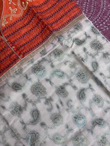 Orange &amp; White Paisley Kurta