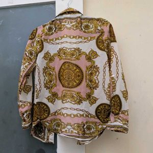 Fashion Nova Baroque Print Button-Up Shirt