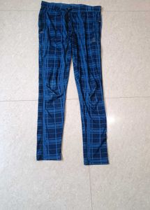 Blue Plaid Track Pants