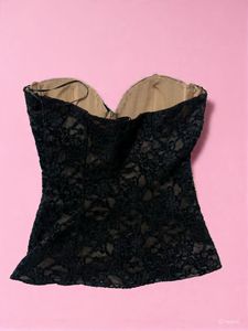 Zara Black Lace Corset Top