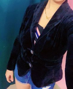Black Velvet  female Blazer
